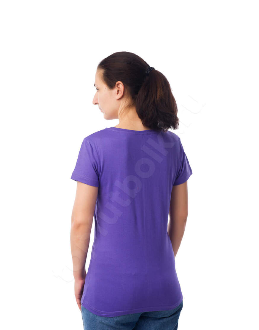 Сиреневая женская футболка оптом