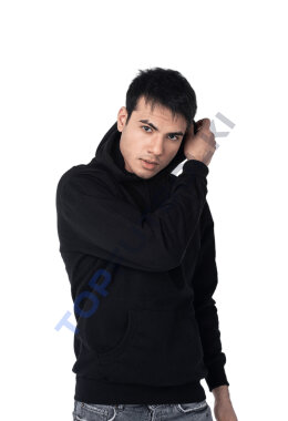 Чёрная толстовка с капюшоном мужская Чёрная толстовка с капюшоном мужская